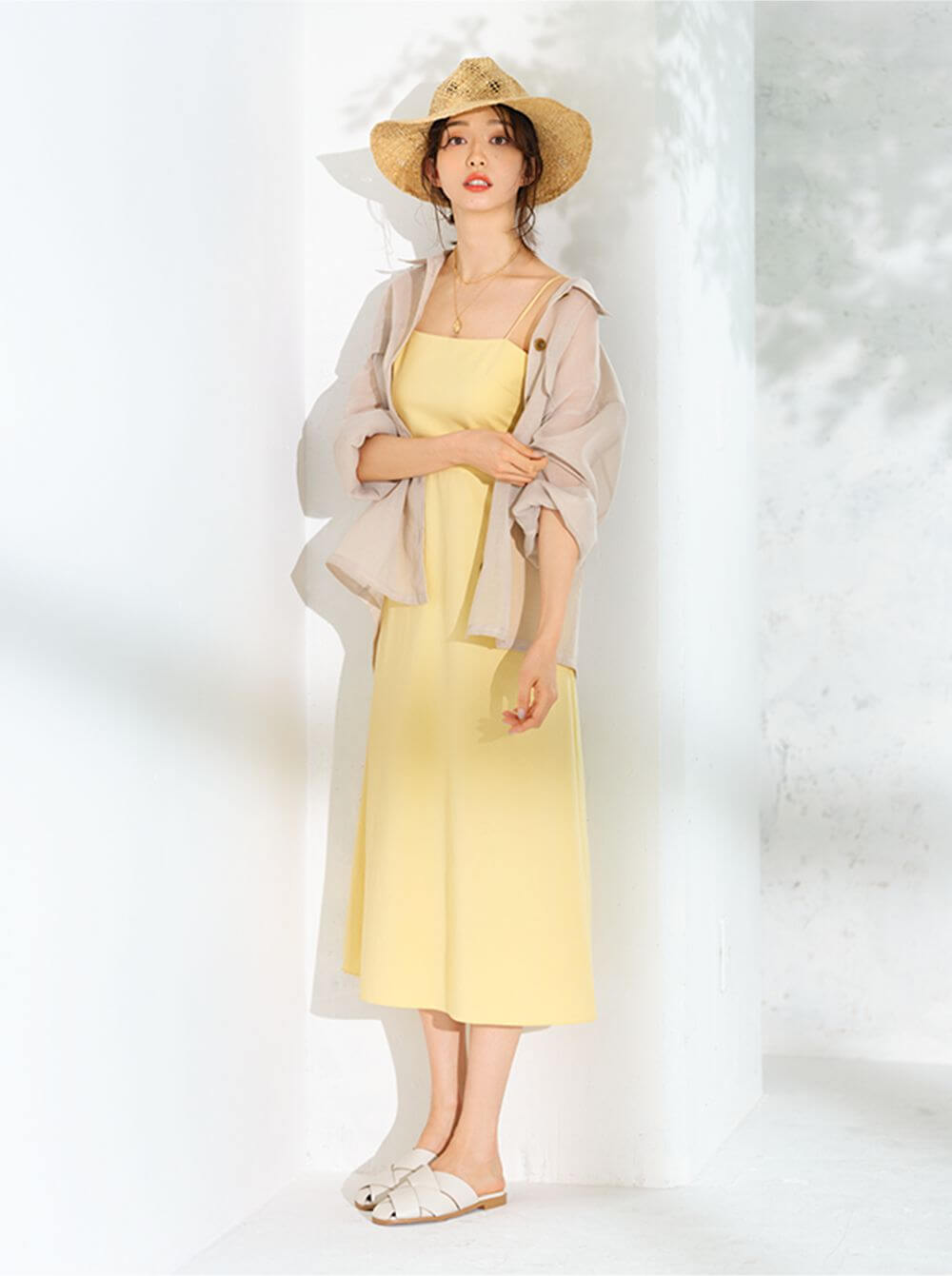 バックレースアップキャミワンピース