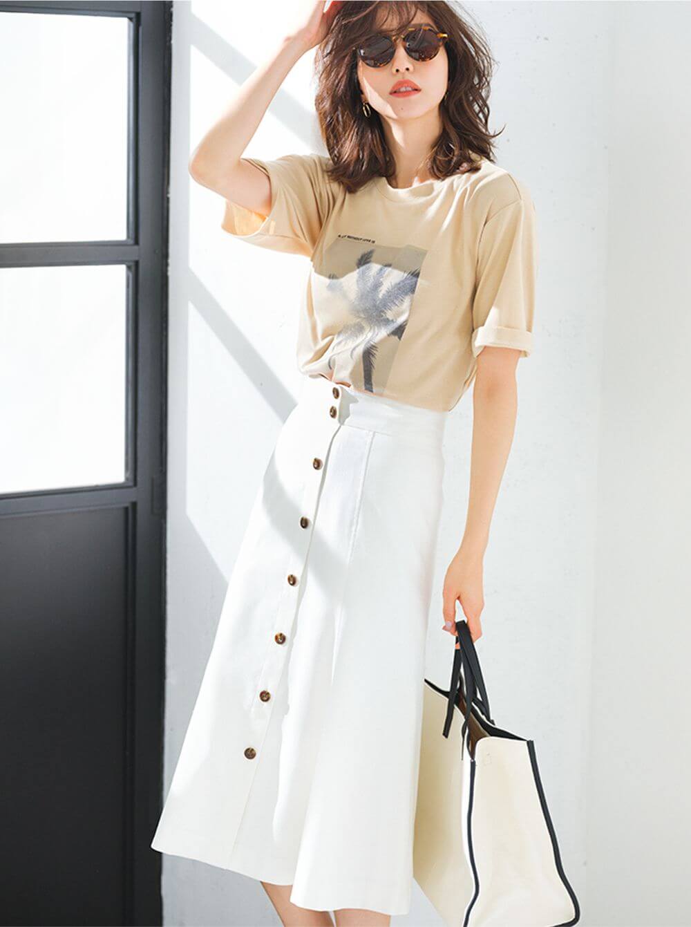 フロントボタンマーメイドスカート