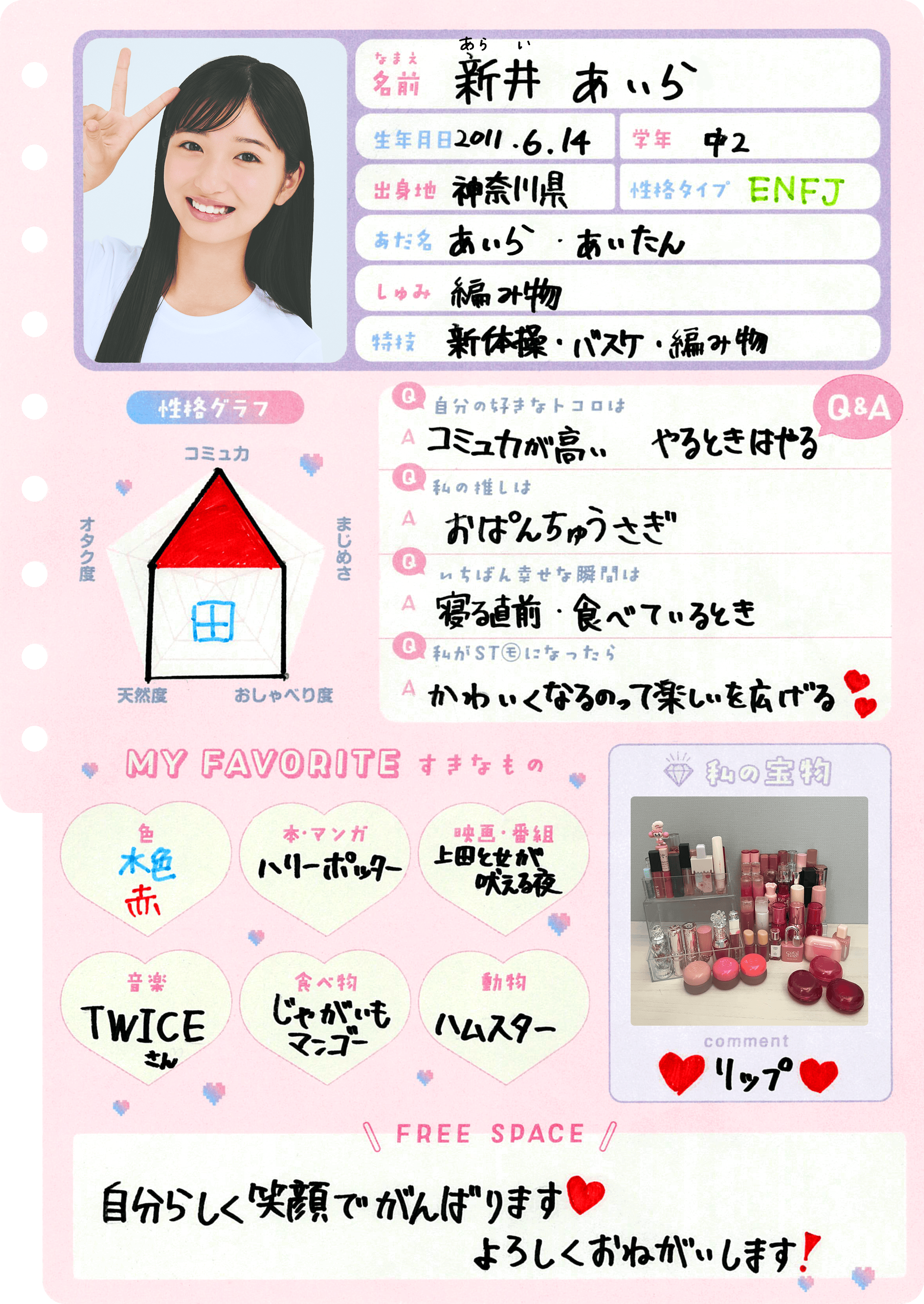 新井あいら プロフィール帳