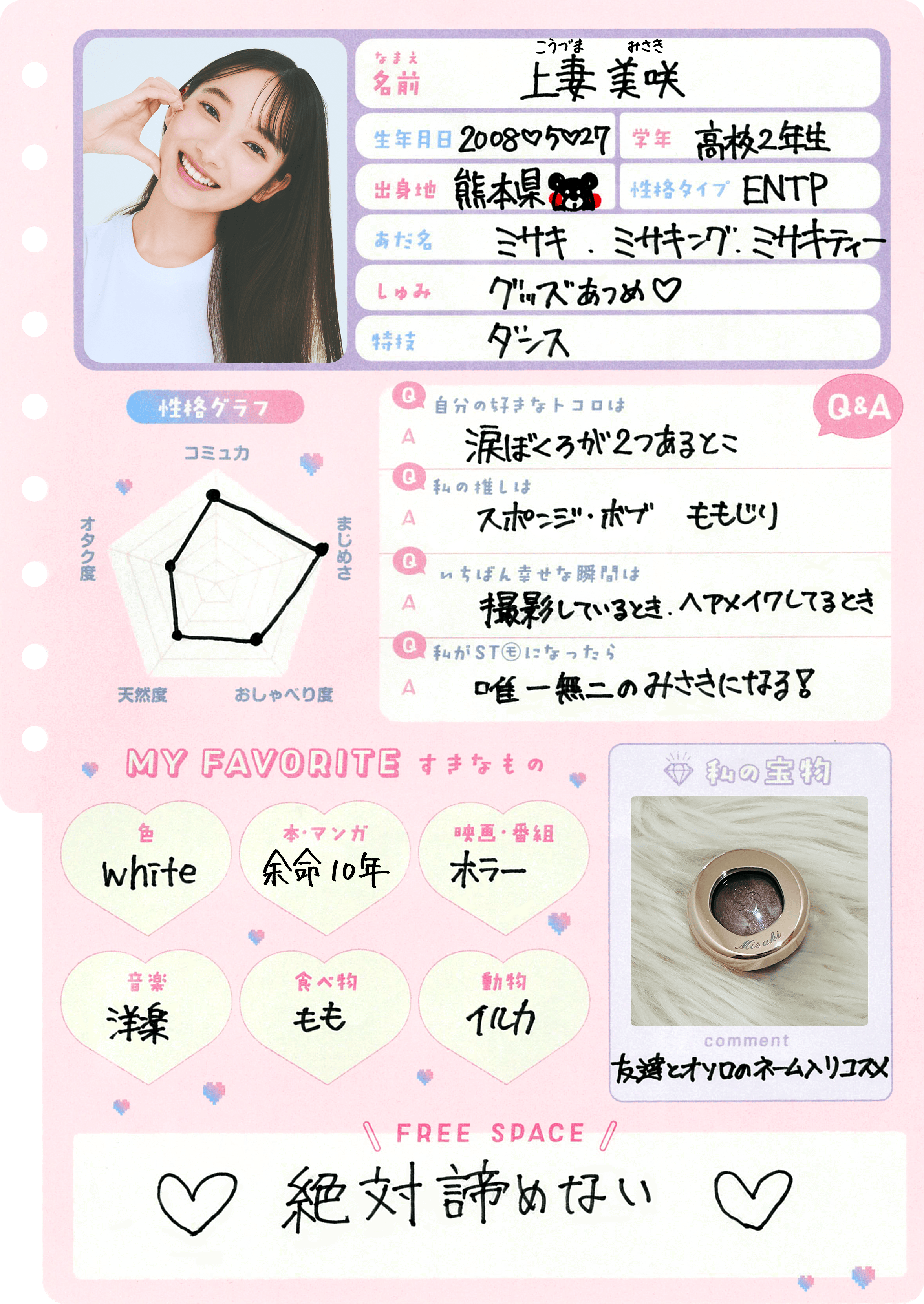 上妻美咲 プロフィール帳